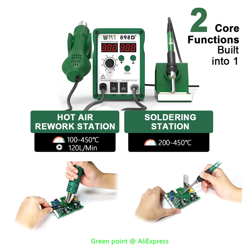 BST-898D + LED ekran 2 in 1 ak - Smd Rework Station Hot Air Soldering 2 In 1 incelemesi ve fiyatı